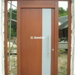Glatte, moderne Außentüren aus Holz (Rolling Türen)